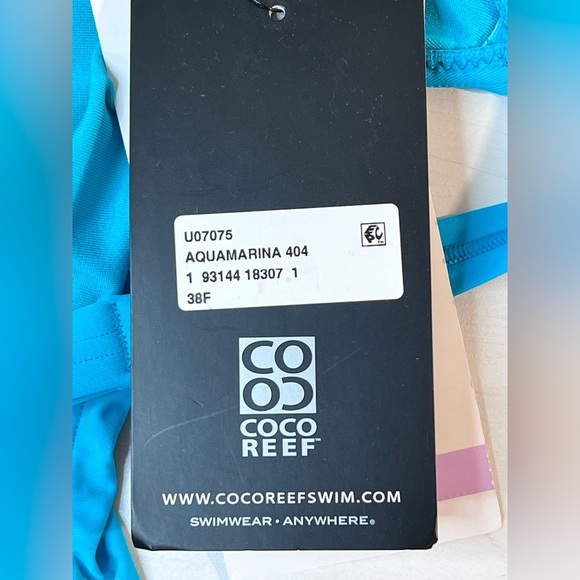 Coco Reef Tankini Costa Brava Ruffle Underwire Top, Teal, Size 38F, NWT - Picture 14 of 14